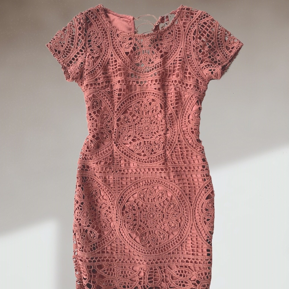 MORNING MIST mini lace dress
